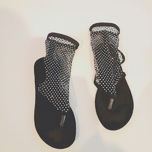 Black and White Polka Dot Women's Sandals
